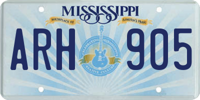 MS license plate ARH905