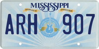 MS license plate ARH907