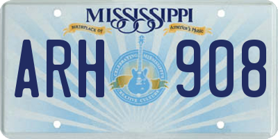 MS license plate ARH908