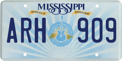 MS license plate ARH909