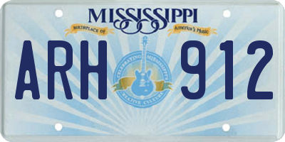 MS license plate ARH912