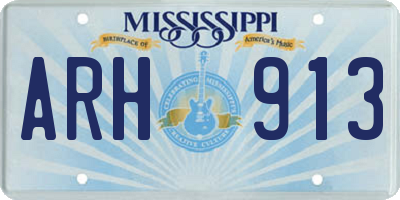 MS license plate ARH913