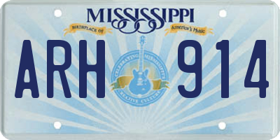 MS license plate ARH914