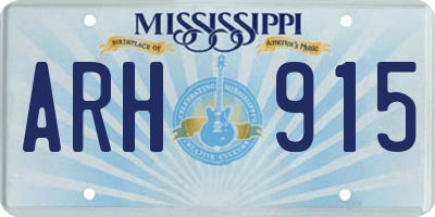 MS license plate ARH915