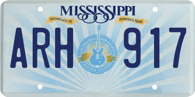 MS license plate ARH917