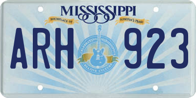 MS license plate ARH923