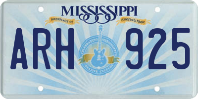 MS license plate ARH925