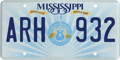 MS license plate ARH932