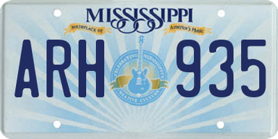 MS license plate ARH935