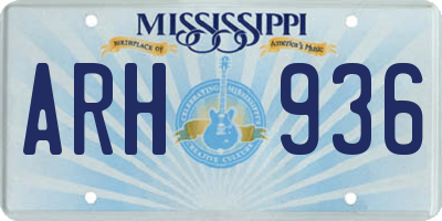 MS license plate ARH936