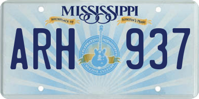 MS license plate ARH937