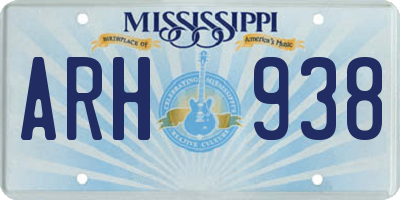 MS license plate ARH938