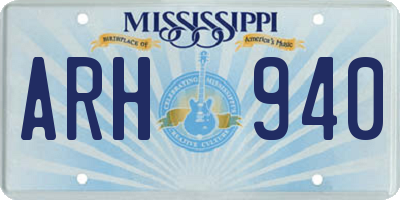 MS license plate ARH940