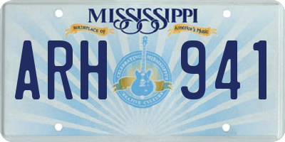 MS license plate ARH941