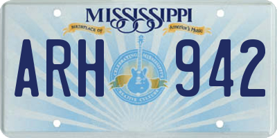 MS license plate ARH942