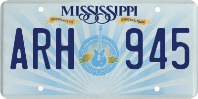 MS license plate ARH945