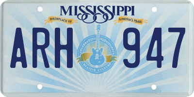 MS license plate ARH947