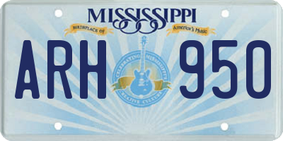 MS license plate ARH950