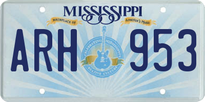 MS license plate ARH953