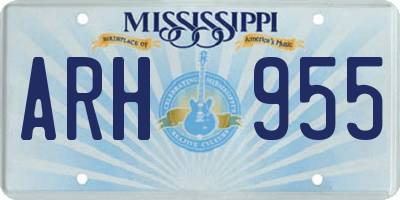 MS license plate ARH955