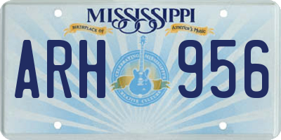 MS license plate ARH956