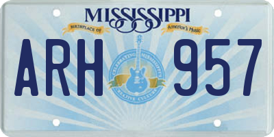 MS license plate ARH957
