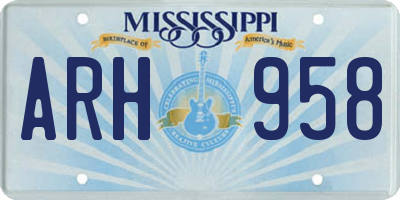 MS license plate ARH958
