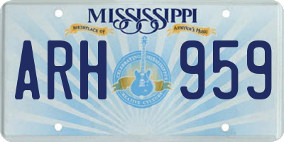 MS license plate ARH959