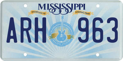 MS license plate ARH963