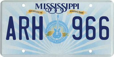 MS license plate ARH966