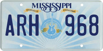 MS license plate ARH968