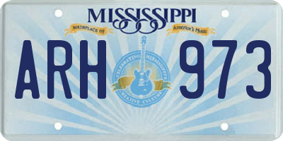MS license plate ARH973