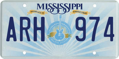 MS license plate ARH974