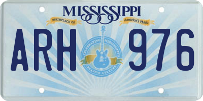 MS license plate ARH976