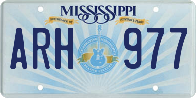 MS license plate ARH977