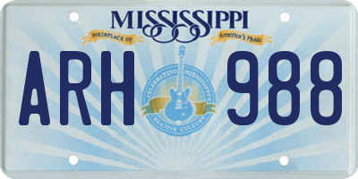 MS license plate ARH988