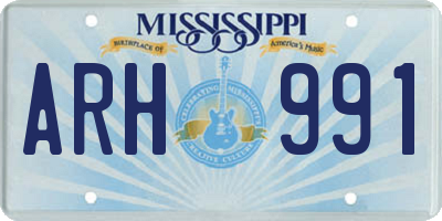 MS license plate ARH991