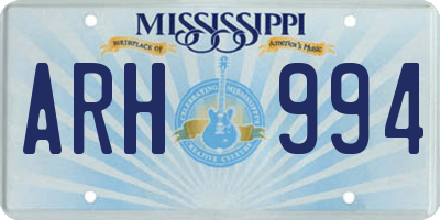 MS license plate ARH994