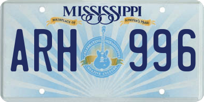 MS license plate ARH996