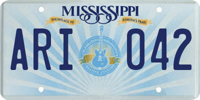 MS license plate ARI042