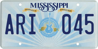 MS license plate ARI045