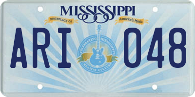 MS license plate ARI048