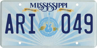 MS license plate ARI049