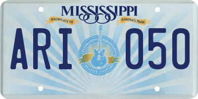 MS license plate ARI050