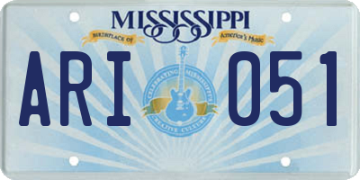 MS license plate ARI051