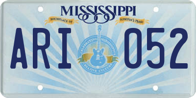 MS license plate ARI052