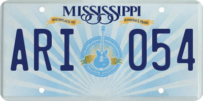 MS license plate ARI054