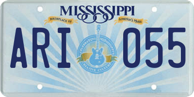 MS license plate ARI055
