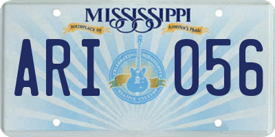 MS license plate ARI056