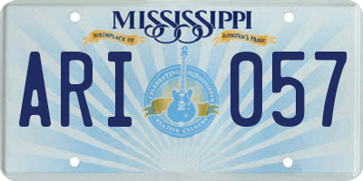 MS license plate ARI057